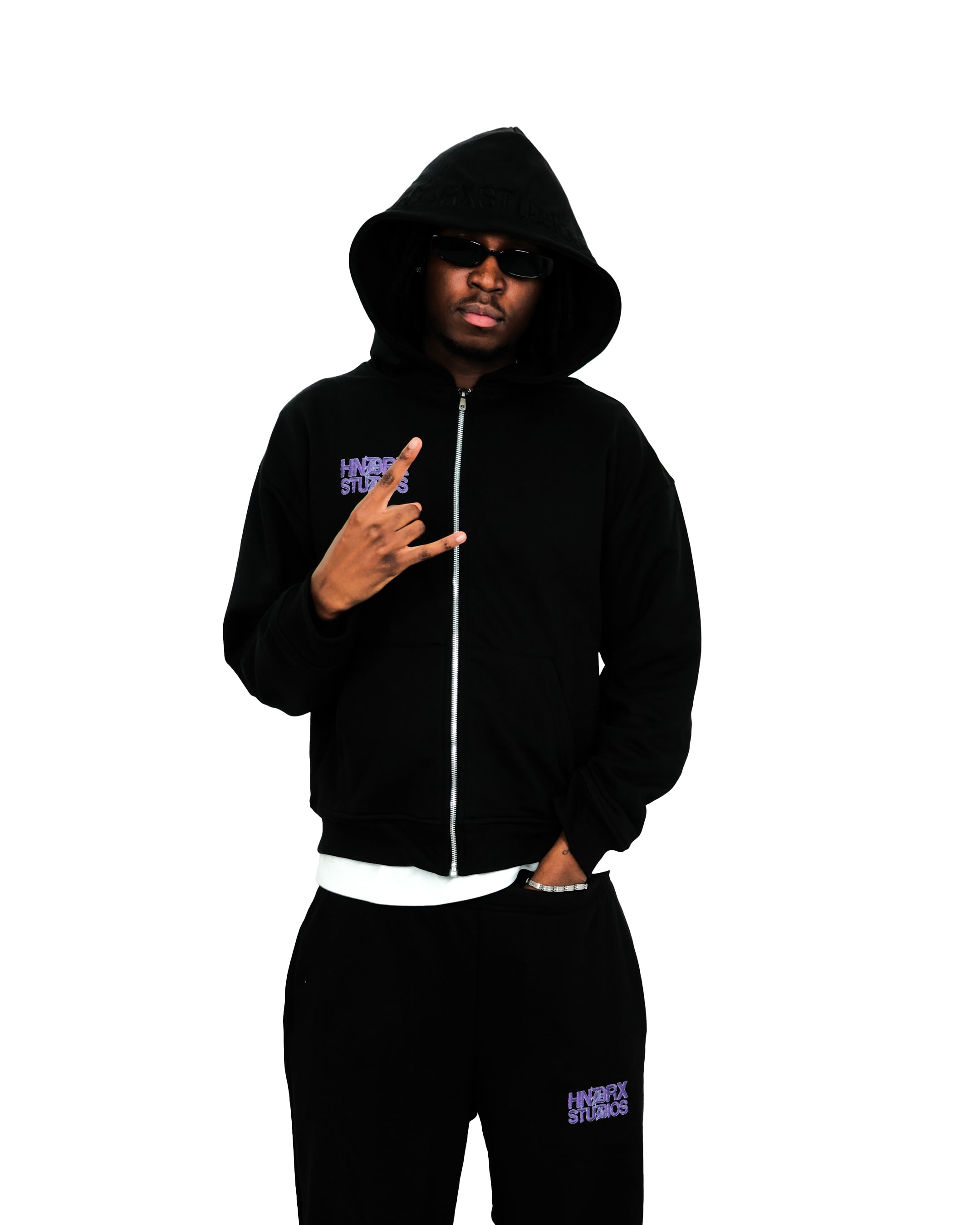 HNDRX STUDIOS ZIP HOODIE BLACK