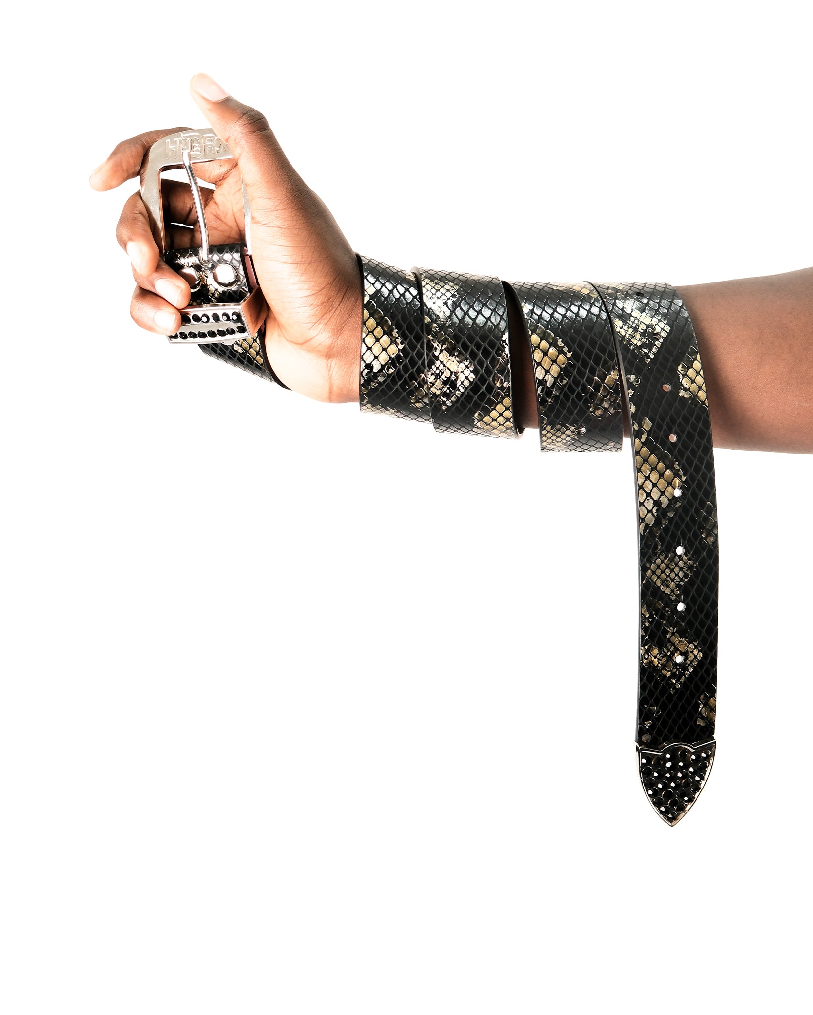HS BUCKLE BELT SNAKE PRINT