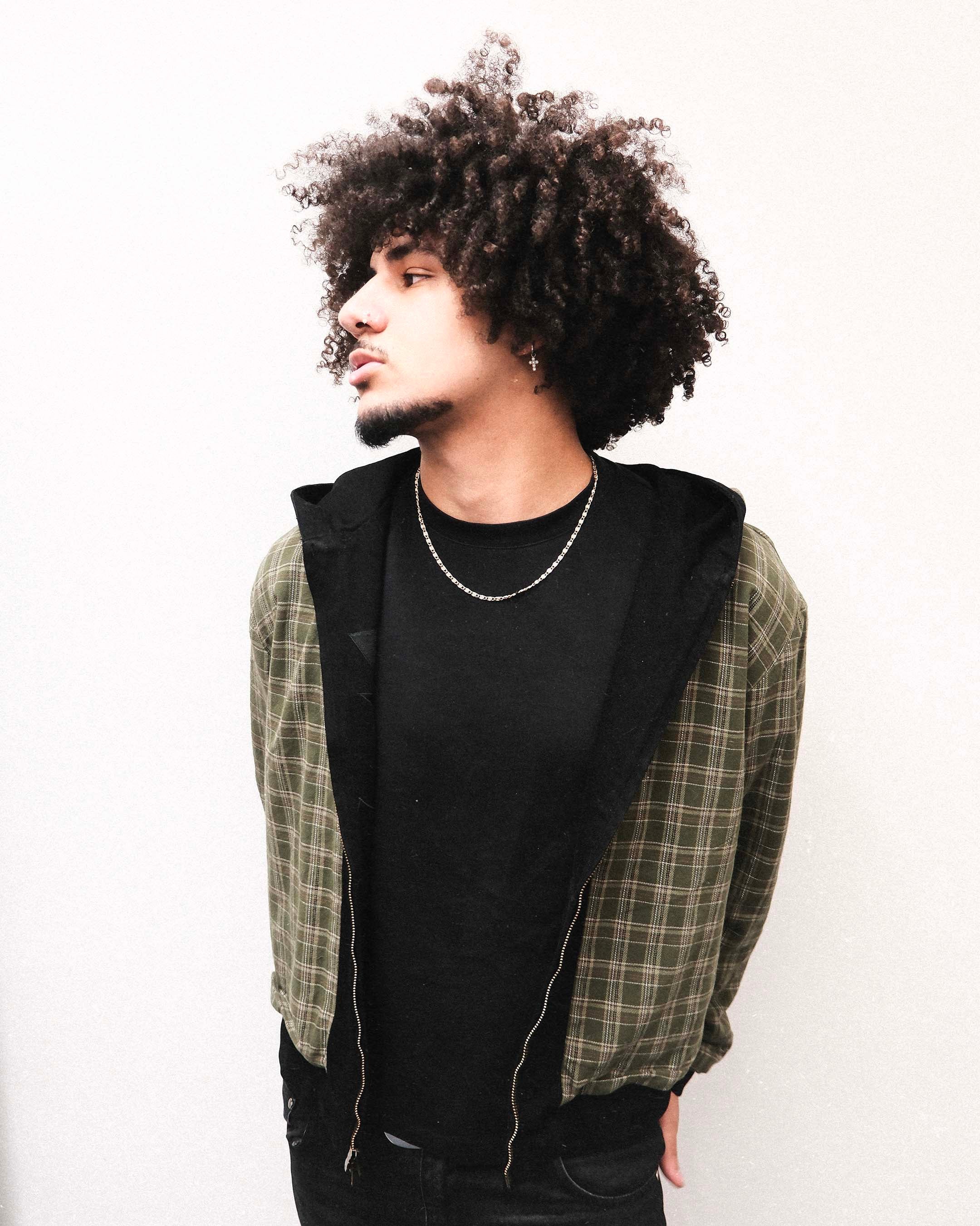 H.D « LA BRAD » DENIM AND PLAID HOODED JACKET